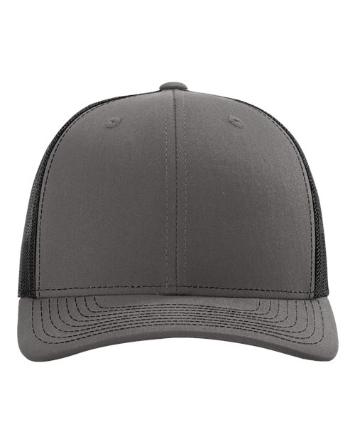 Richardson 112 Snapback Trucker Cap #color_Charcoal/ Black