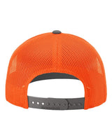 Richardson 112 Snapback Trucker Cap #color_Charcoal/ Neon Orange