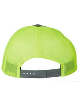 Richardson 112 Snapback Trucker Cap #color_Charcoal/ Neon Yellow