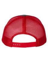 Richardson 112 Snapback Trucker Cap #color_Charcoal/ Red