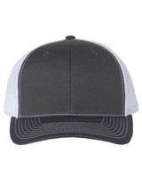 Richardson 112 Snapback Trucker Cap #color_Charcoal/ White