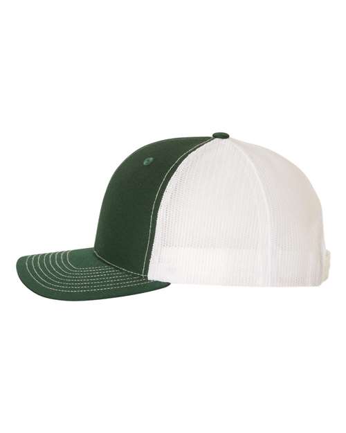 Richardson 112 Snapback Trucker Cap #color_Dark Green/ White