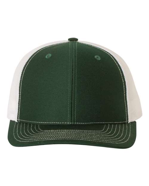 Richardson 112 Snapback Trucker Cap #color_Dark Green/ White