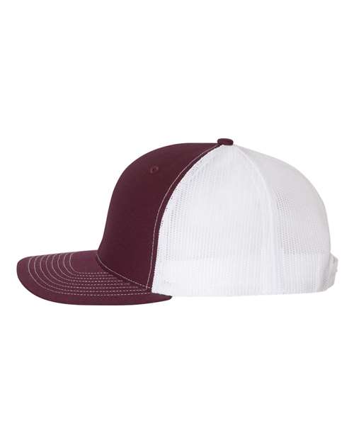 Richardson 112 Snapback Trucker Cap #color_Maroon/ White