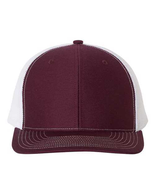 Richardson 112 Snapback Trucker Cap #color_Maroon/ White