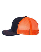 Richardson 112 Snapback Trucker Cap #color_Navy/ Orange