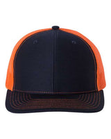 Richardson 112 Snapback Trucker Cap #color_Navy/ Orange