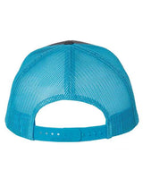 Richardson 112 Snapback Trucker Cap #color_Charcoal/ Neon Blue