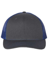 Richardson 112 Snapback Trucker Cap #color_Charcoal/ Royal