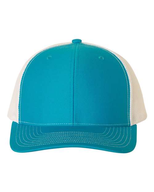Richardson 112 Snapback Trucker Cap #color_Cyan/ White