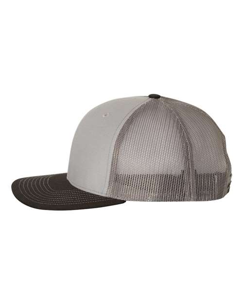 Richardson 112 Snapback Trucker Cap #color_Grey/ Charcoal/ Black