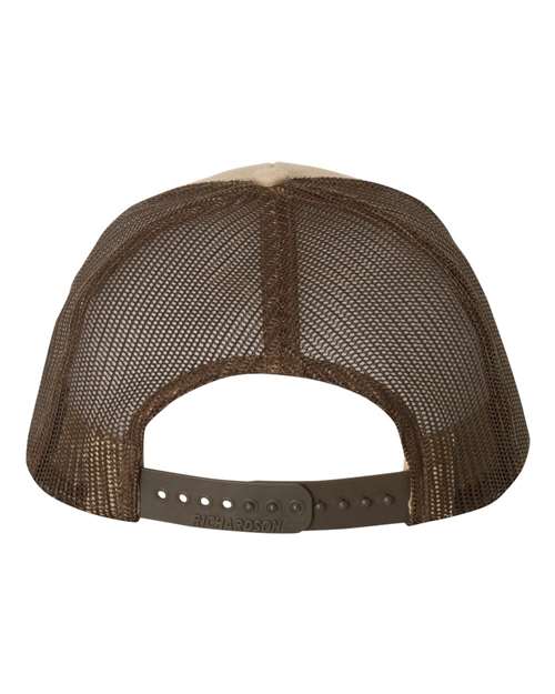 Richardson 112 Snapback Trucker Cap #color_Khaki/ Coffee