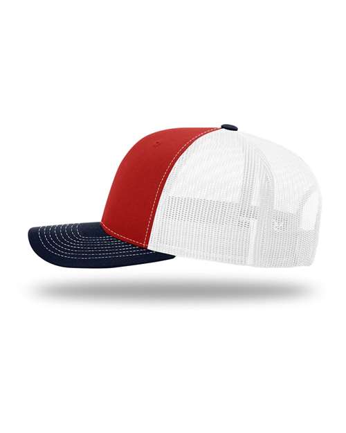 Richardson 112 Snapback Trucker Cap #color_Red/ White/ Navy