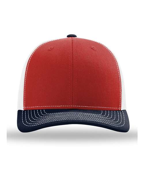 Richardson 112 Snapback Trucker Cap #color_Red/ White/ Navy