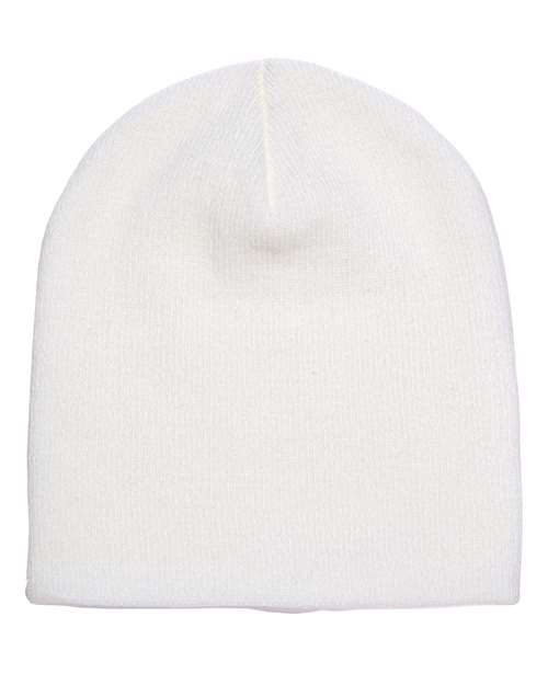 Yupoong 1500 Adult Knit Beanie #color_WHITE