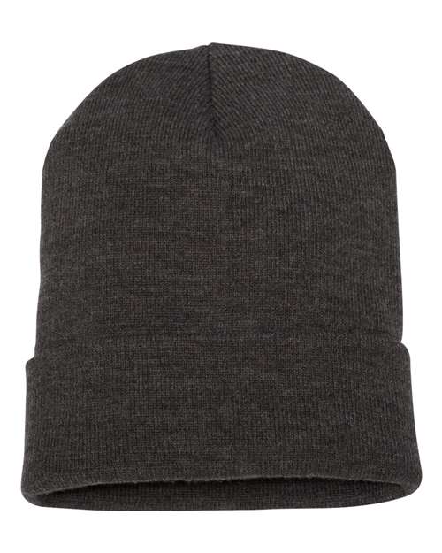 Yupoong 1501 Adult Cuffed Knit Beanie #color_DARK GREY