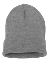 Yupoong 1501 Adult Cuffed Knit Beanie #color_HEATHER