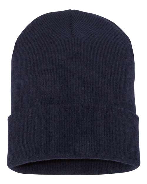 Yupoong 1501 Adult Cuffed Knit Beanie #color_NAVY