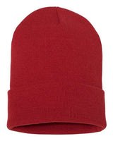Yupoong 1501 Adult Cuffed Knit Beanie #color_RED