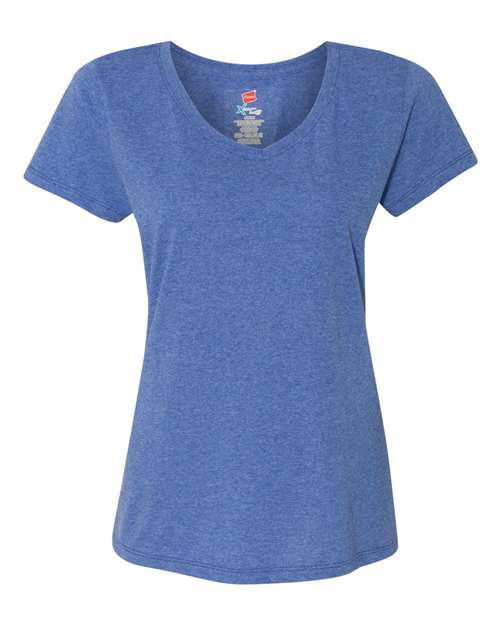 Hanes 42VT Ladies' X-Temp Triblend V-Neck T-Shirt #color_ROYAL TRIBLEND