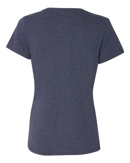 Hanes 42VT Ladies' X-Temp Triblend V-Neck T-Shirt #color_NAVY TRIBLEND