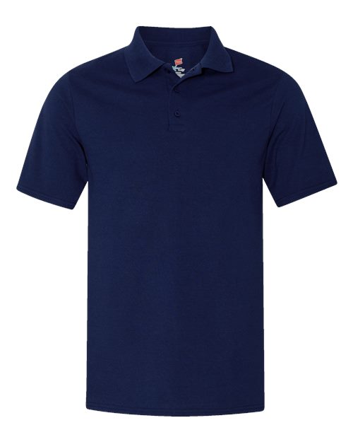 Hanes 055P Men's 6.5 oz. X-Temp Piqu Short-Sleeve Polo with Fresh IQ #color_NAVY