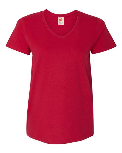 Hanes 5780 Ladies' V-Neck T-Shirt #color_DEEP RED