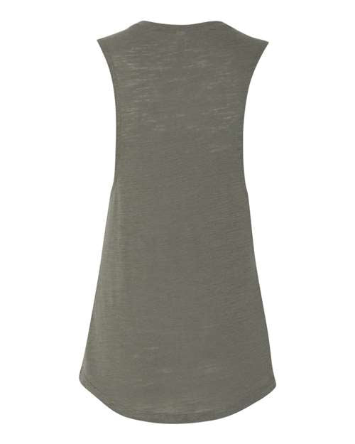 Bella + Canvas B8803 Ladies' Flowy Scoop Muscle Tank #color_OLIVE SLUB