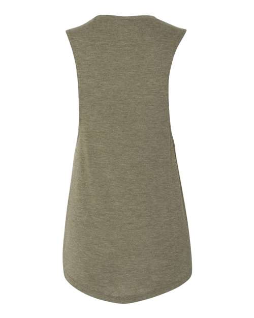 Bella + Canvas B8803 Ladies' Flowy Scoop Muscle Tank #color_HEATHER OLIVE