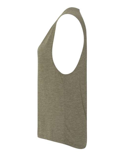 Bella + Canvas B8803 Ladies' Flowy Scoop Muscle Tank #color_HEATHER OLIVE