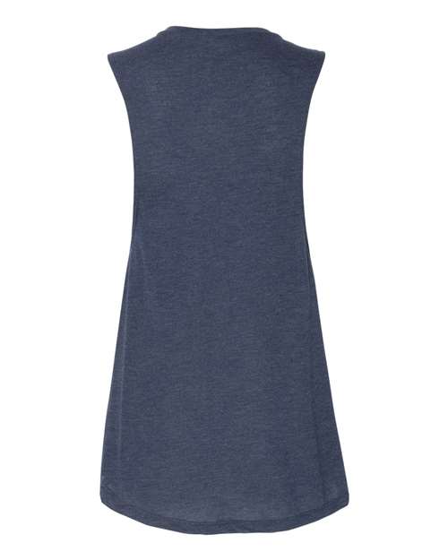 Bella + Canvas B8803 Ladies' Flowy Scoop Muscle Tank #color_HEATHER NAVY