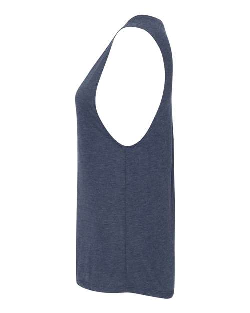 Bella + Canvas B8803 Ladies' Flowy Scoop Muscle Tank #color_HEATHER NAVY