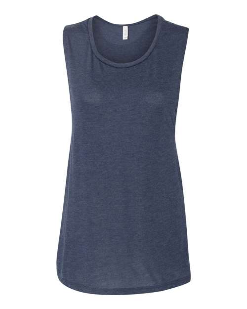 Bella + Canvas B8803 Ladies' Flowy Scoop Muscle Tank #color_HEATHER NAVY