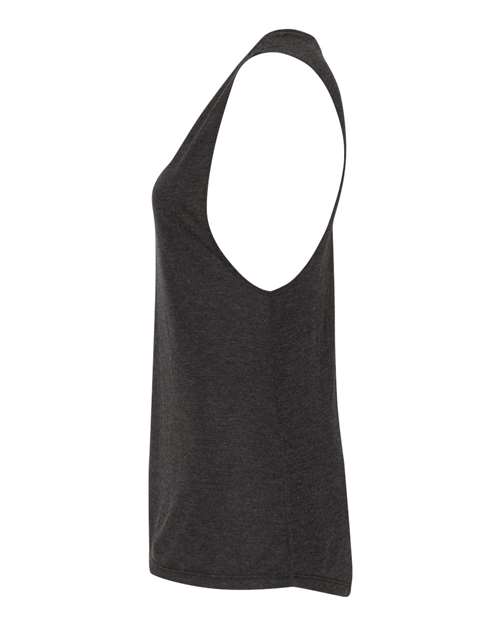 Bella + Canvas B8803 Ladies' Flowy Scoop Muscle Tank #color_BLACK HEATHER