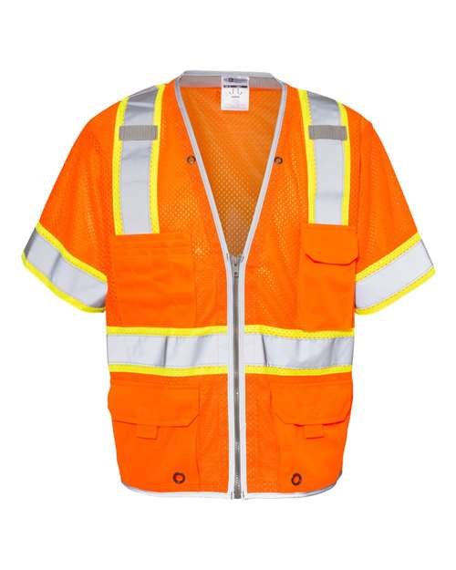 Kishigo 1550-1551 Premium Brilliant Series Heavy Duty Class 3 Vest #color_Orange