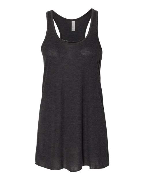 Bella + Canvas B8800 Ladies' Flowy Racerback Tank #color_BLACK HEATHER