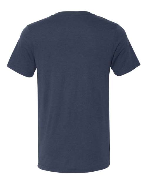 Bella + Canvas 3415C Unisex Triblend V-Neck T-Shirt #color_SOLID NAVY TRBLN