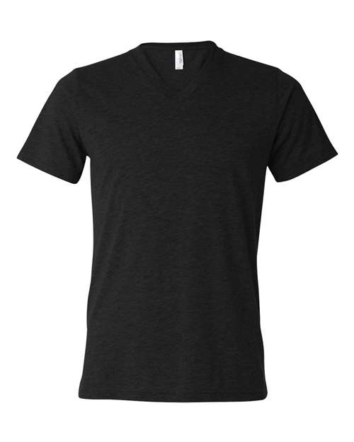Bella + Canvas 3415C Unisex Triblend V-Neck T-Shirt #color_BLK HTHR TRIBLND
