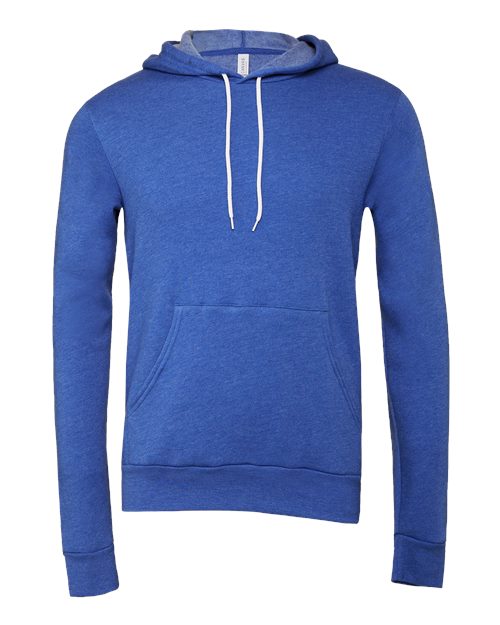 Bella + Canvas 3719 Unisex Sponge Fleece Pullover Hooded Sweatshirt #color_HEATHER TRU ROYL