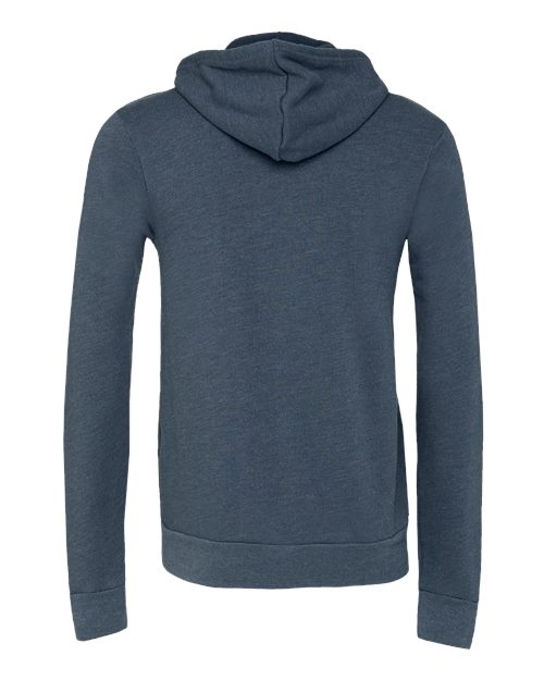 Bella + Canvas 3739 Unisex Poly-Cotton Fleece Full-Zip Hooded Sweatshirt #color_HEATHER NAVY