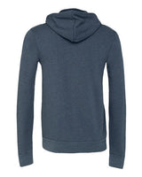 Bella + Canvas 3739 Unisex Poly-Cotton Fleece Full-Zip Hooded Sweatshirt #color_HEATHER NAVY