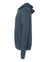 Bella + Canvas 3739 Unisex Poly-Cotton Fleece Full-Zip Hooded Sweatshirt #color_HEATHER NAVY