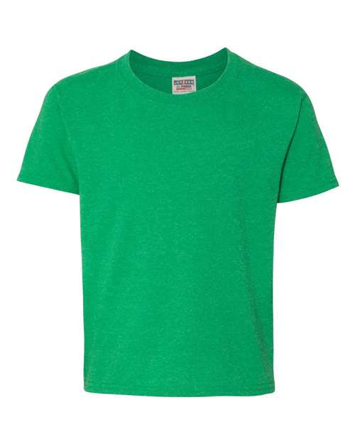 Jerzees 29B Youth DRI-POWER ACTIVE T-Shirt #color_IRISH GREEN HTHR
