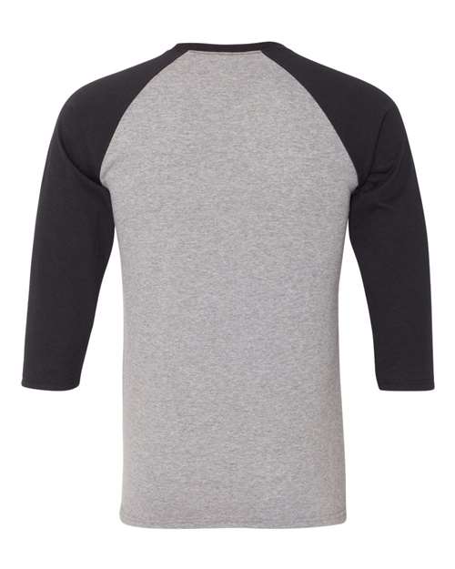Jerzees 601RR Adult TRI-BLEND Baseball Raglan #color_OXFORD/ BLACK