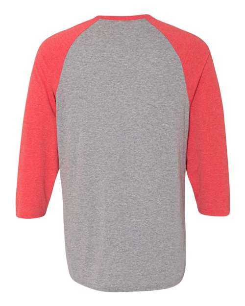 Jerzees 601RR Adult TRI-BLEND Baseball Raglan #color_OXFRD/ F RED HTH