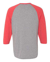 Jerzees 601RR Adult TRI-BLEND Baseball Raglan #color_OXFRD/ F RED HTH