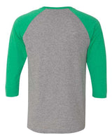 Jerzees 601RR Adult TRI-BLEND Baseball Raglan #color_OXFRD/ IR GRN HT