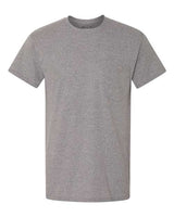 Gildan G530 Adult Heavy Cotton Pocket T-Shirt #color_GRAPHITE HEATHER