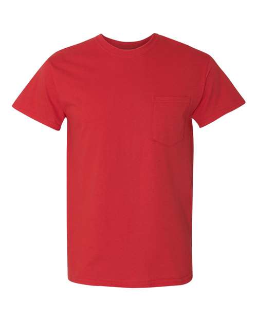 Gildan G530 Adult Heavy Cotton Pocket T-Shirt #color_RED