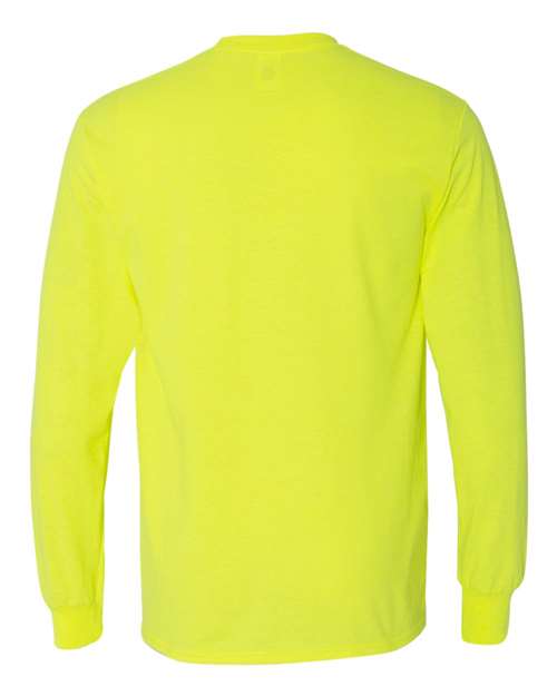Gildan G540 Adult Heavy Cotton Long-Sleeve T-Shirt #color_SAFETY GREEN